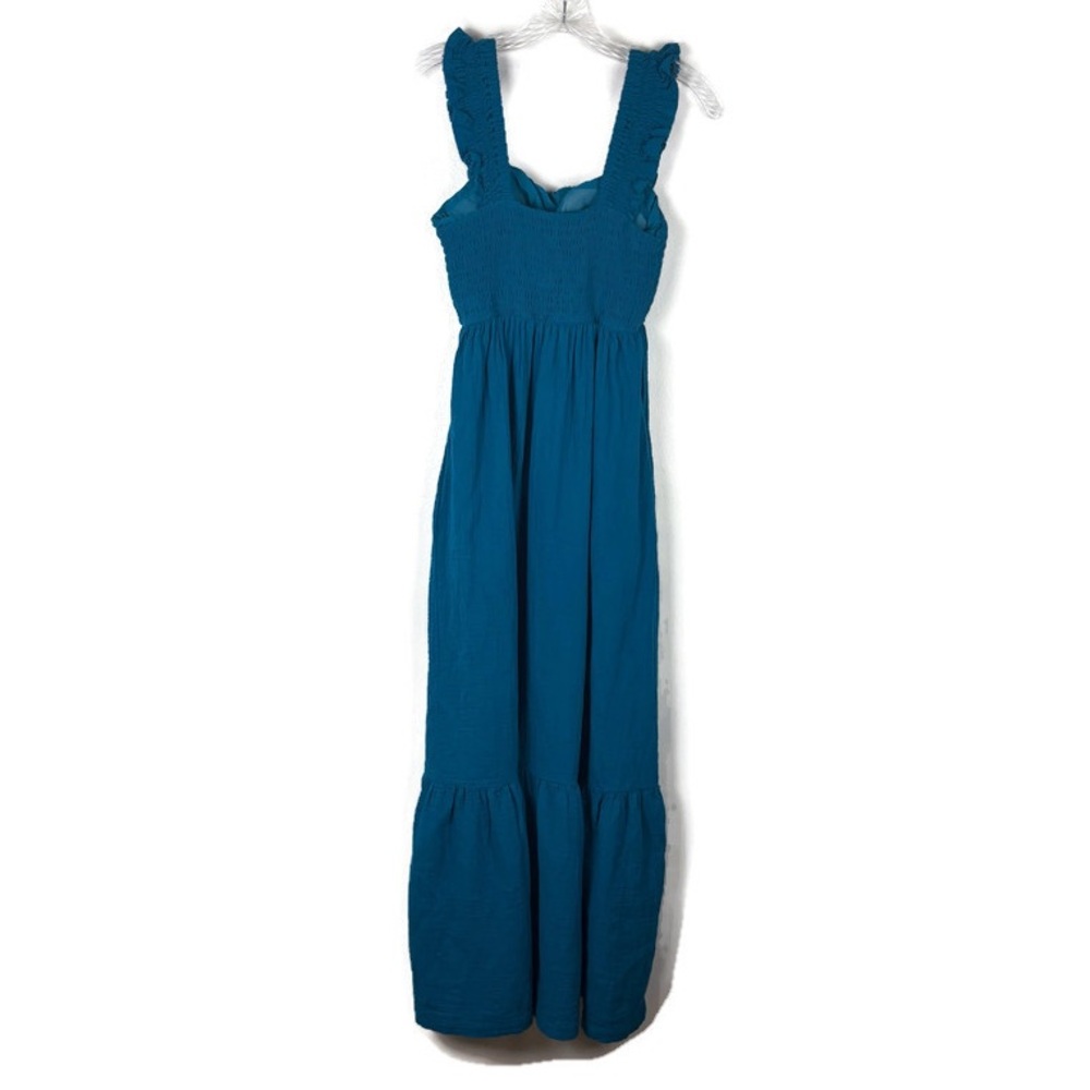 Soma Weekend Smocked Ruffle Strap Pintucked Midi Dress in Blue - Picture 15 of 15